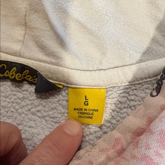 Cabela’s Outfitters Pink Camo Camouflage Lined Women’s Large Hooded Sweatshirt - Picture 9 of 11